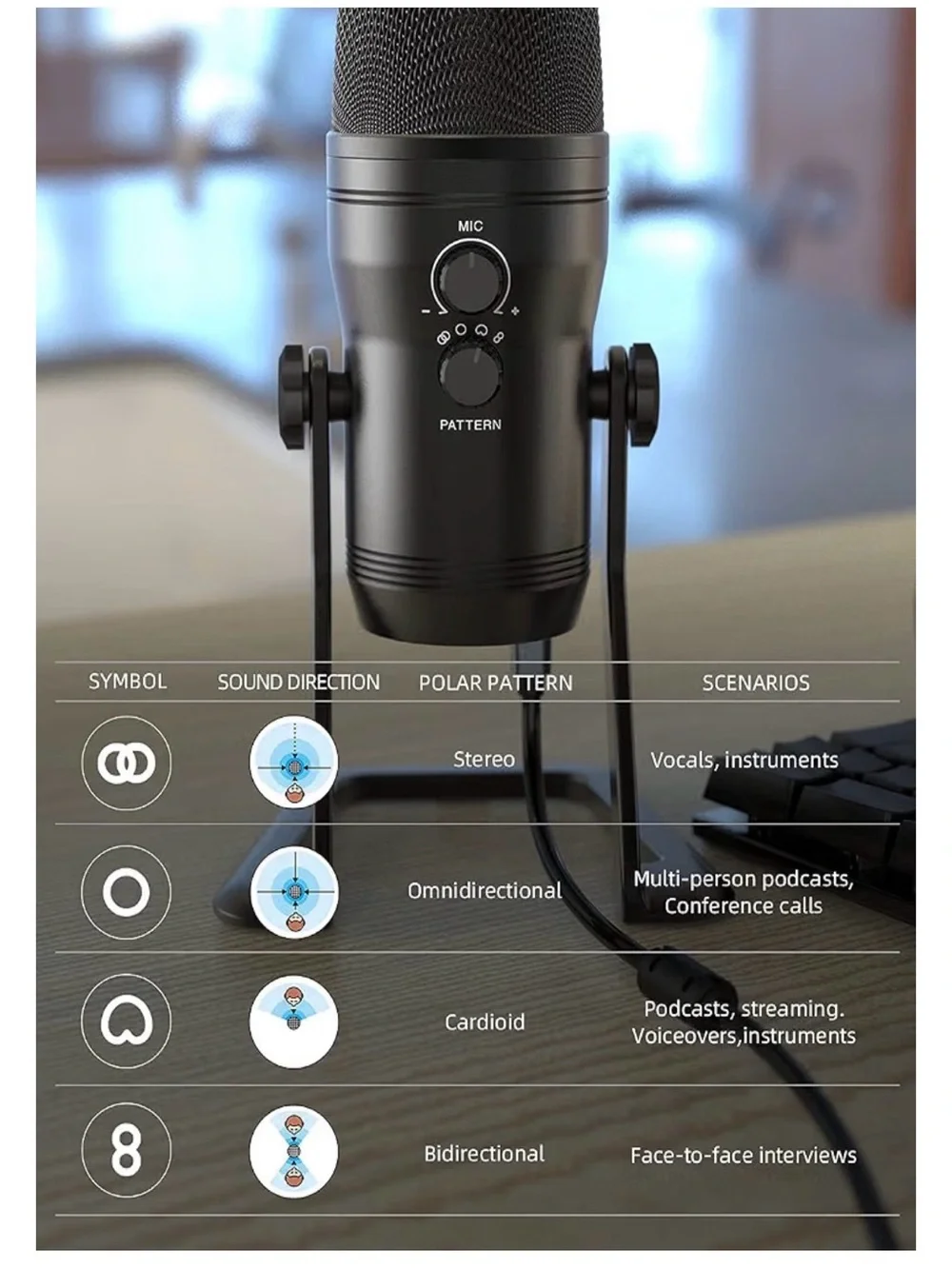 FIFINE K690 USB Desktop Microphone Black